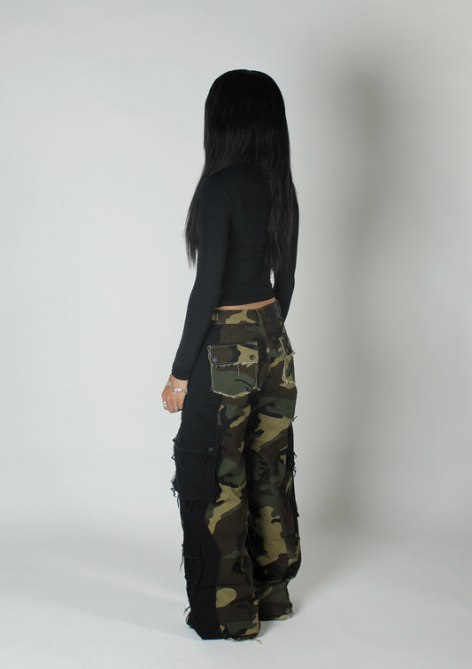 Camo/Black cargo pants