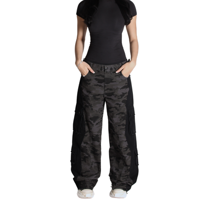 Split cargo pants - Black/Black