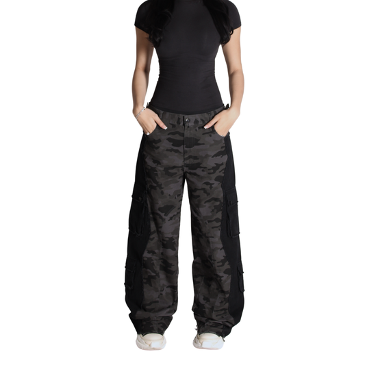 Split cargo pants - Black/Black