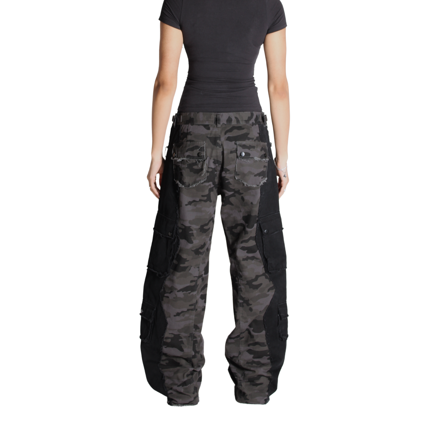 Split cargo pants - Black/Black
