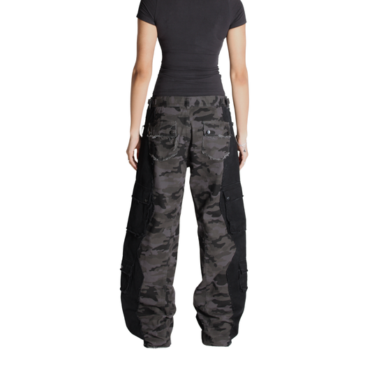 Split cargo pants - Black/Black