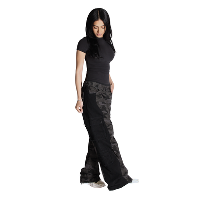 Split cargo pants - Black/Black